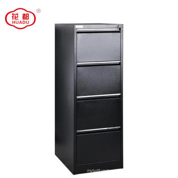 Mobilier de bureau 4 tiroirs Armoire de rangement en acier inoxydable noir